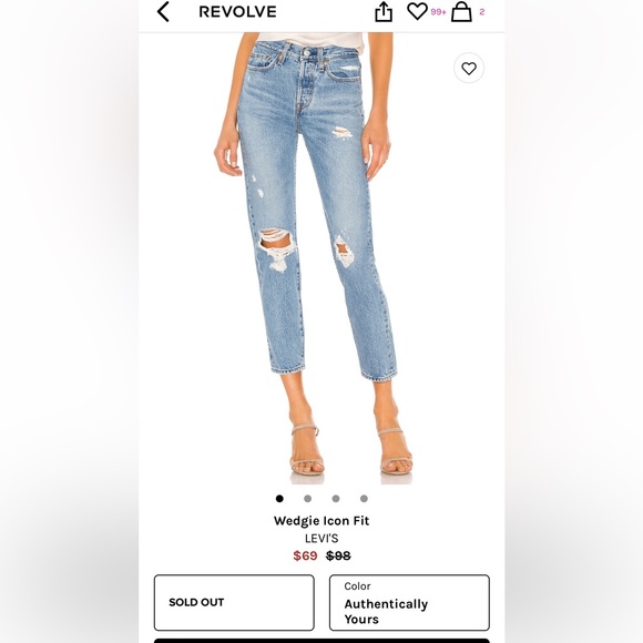 Levi Wedgie Icon Fit Jeans - WORN ONCE!! - Picture 4 of 5